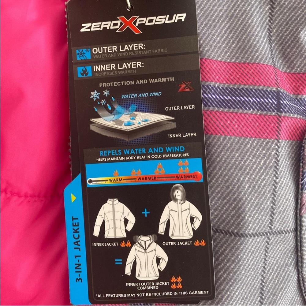 ZeroXposur Kids 3-in-1 Jacket - Pink and Gray